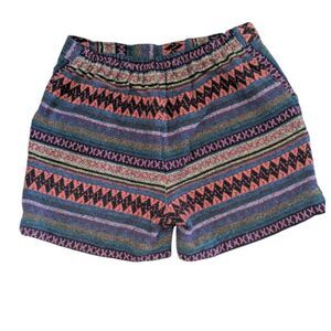 WAI WEAR Vintage Thai Woven Boho Shorts Small Geometric Tribal Festival Pink